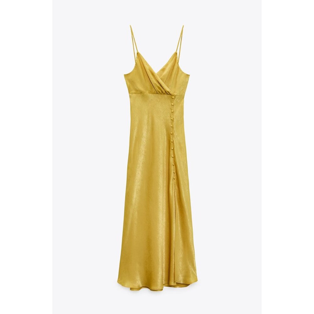 Zara BUTTONED SLIP DRESS  - M